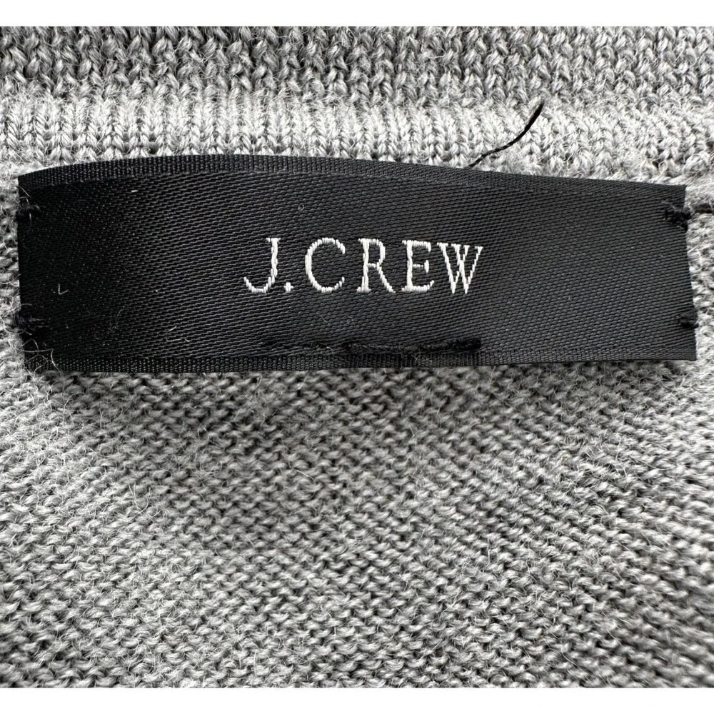 J.CREW Midi Sweater Dress Gray Merino Wool Long Sleeve Collared Women's XSmall